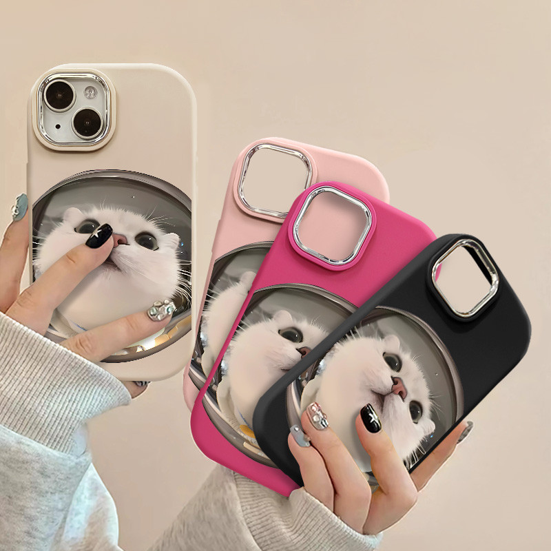 สีชมพูจมูกลูกแมวน้อยเคสโทรศัพท์เข้ากันได้สําหรับiphone 15 14 12 13 11 Pro Max X XS XR XsMax Se2020 7/8 Plus TPUซิลิคอนนุ่มพรีเมี่ยมกันกระแทกปกหลัง