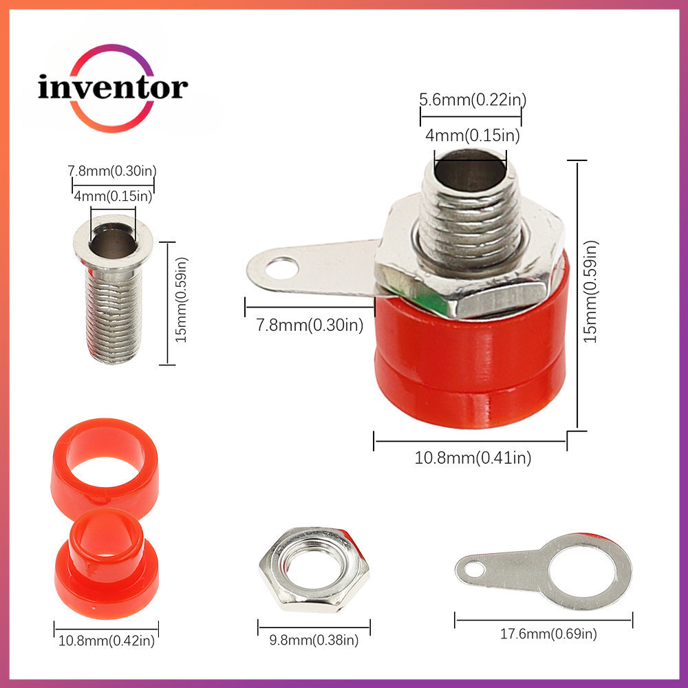 4mm Banana Binding Post Banana Socket Plug Adapter DIY สีแดงสีเขียวสีเหลืองสีดําสีฟ้า ราคา ถูกที่สุด ดีลบีเคเค แกลเลอรีภาพที่ 3
