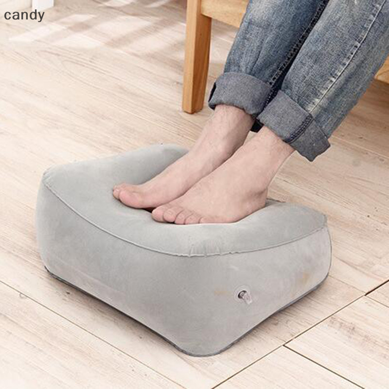 Ndy Soft Footrest PVC Inflatable Foot Rest Cushion Air Travel Office N