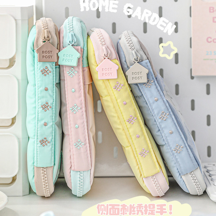 Rosyposy Soft Pan Case Fresh Girls Multi-Functional Partition Storage กระเป๋าเครื่องเขียน