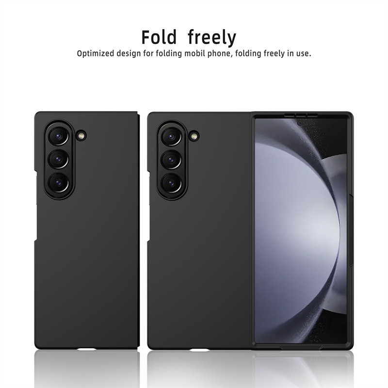 Slim Skin Feel Oil Spray Folding Case Samsung Galaxy Z Fold 6 Z Fold 5 Z Fold 4 Ultra Thin Casing Solid Color กันกระแทกฝาหลัง Fold6 Fold5