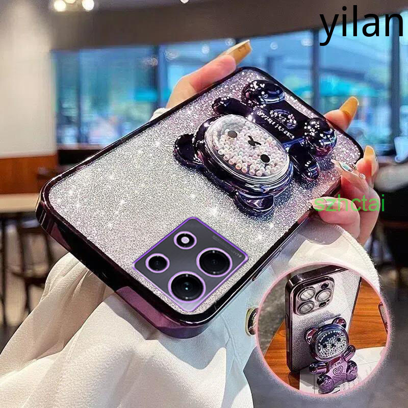 เคส Vivo Y28 4G Y18 Y03 Y17S Y16 Y15S Y01 Y22 Y22S Y02A Y02T วงเล็บหมุน 360 °เคสโทรศัพท์บรรเทาความเครียดหมีลูกปัดสีสันสดใสขาตั้งพับได้เคส TPU แบบนุ่ม เคสโทรศัพท์ Vivo Y28 4G Y18 Y03 Y17S Y16 Y15S Y01 Y22 Y22S Y02A Y02T