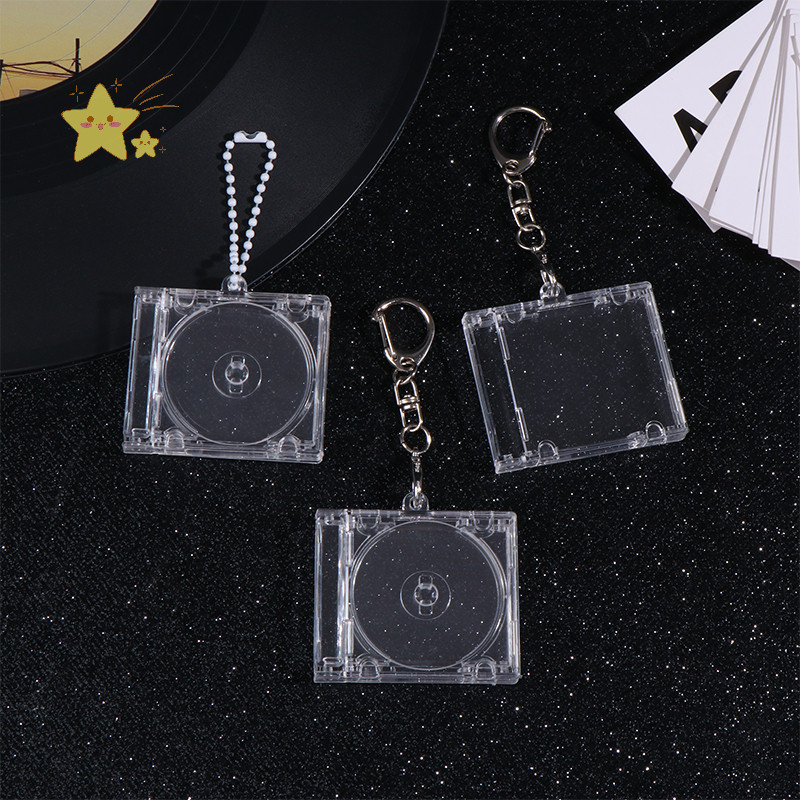 [JBTH] อุปกรณ์ต่อพ่วงที่ระลึกอัลบั้มเปล่า Mini CD Case พวงกุญแจ CD Player รูปจี้กุญแจสําหรับ DIY กระเป๋าเป้สะพายหลังแขวนตกแต่ง [JB]