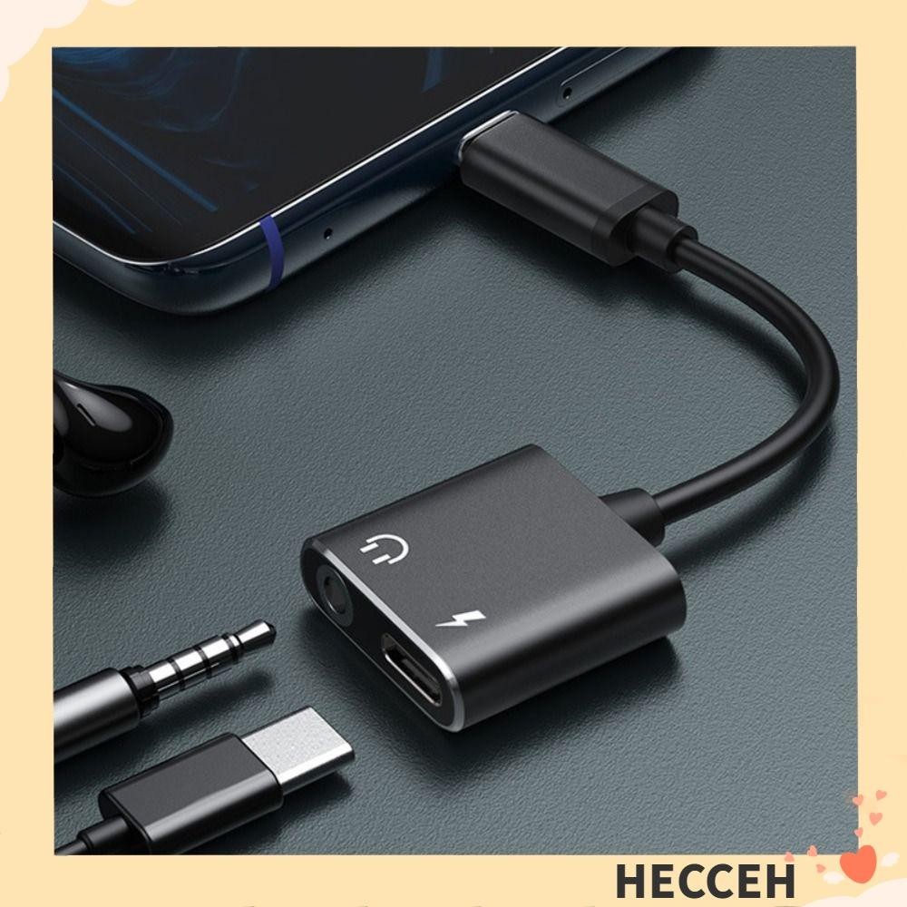 Hecceh Type-C ถึง 3.5 มม.AUX Audio Adapter,อะแดปเตอร์หูฟังแจ็คพูดคุย 2 ใน 1,ชาร์จอลูมิเนียมฟังหูฟัง USB C และอะแดปเตอร์ชาร์จสําหรับ/HUAWEI/Letv