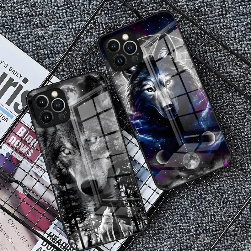 BK-1 สัตว์หมาป่า Fierce เคสโทรศัพท์สําหรับ iPhone 17,15 14 Pro 11 13 12 Mini XS XR Max 6 8 7 Plus SE