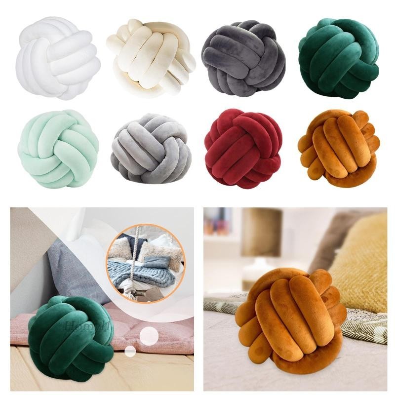 [Homyl1] Soft Knot Ball Pillows หมอนโยนผูกปมหมอนหมอนสําหรับเก้าอี้ห้องนอน 8.66Inches