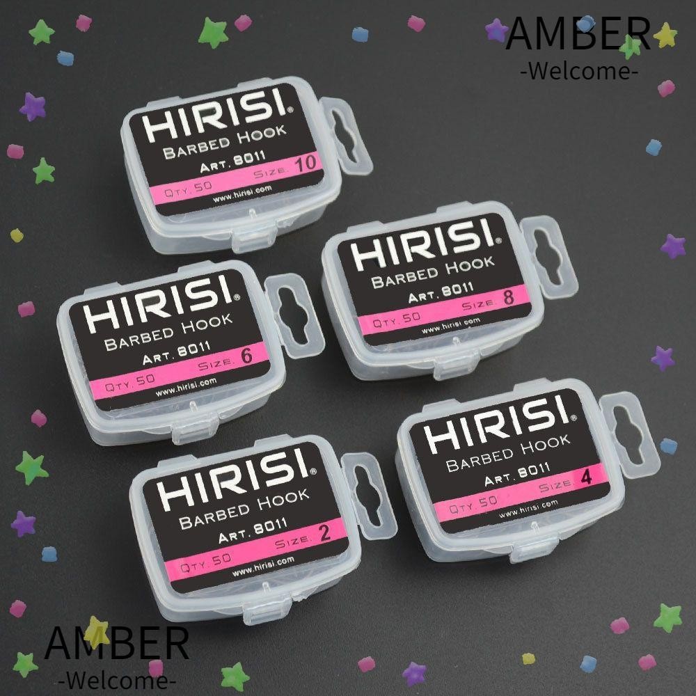 Amber ตะขอตกปลา คาร์บอน เคลือบสูง อุปกรณ์เสริม 50 ชิ้น 8011