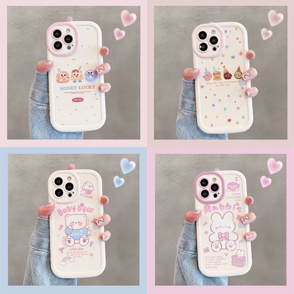 INSการ์ตูน เคสโทรศัพท์มือถือ for iPhone 11 15 14 13 12 Pro Max XR 6 7 14 15 Plus X XS Max TPUซิลิโคนเปลือกนิ่ม กันกระแทก