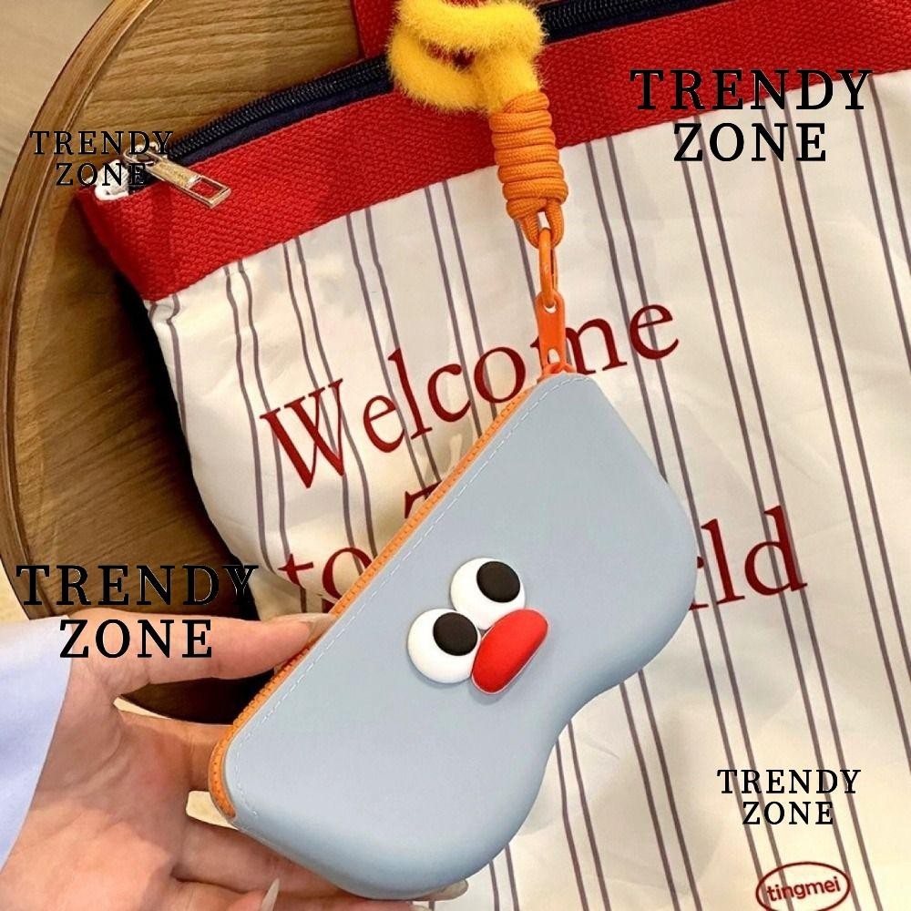 Trendyzone กระเป๋าเครื่องสําอาง, กระเป๋าใส่แว่นตาซิลิโคนน่ารักการ์ตูน, กระเป๋าแขวน กระเป๋าใส่เหรียญแบบพกพา