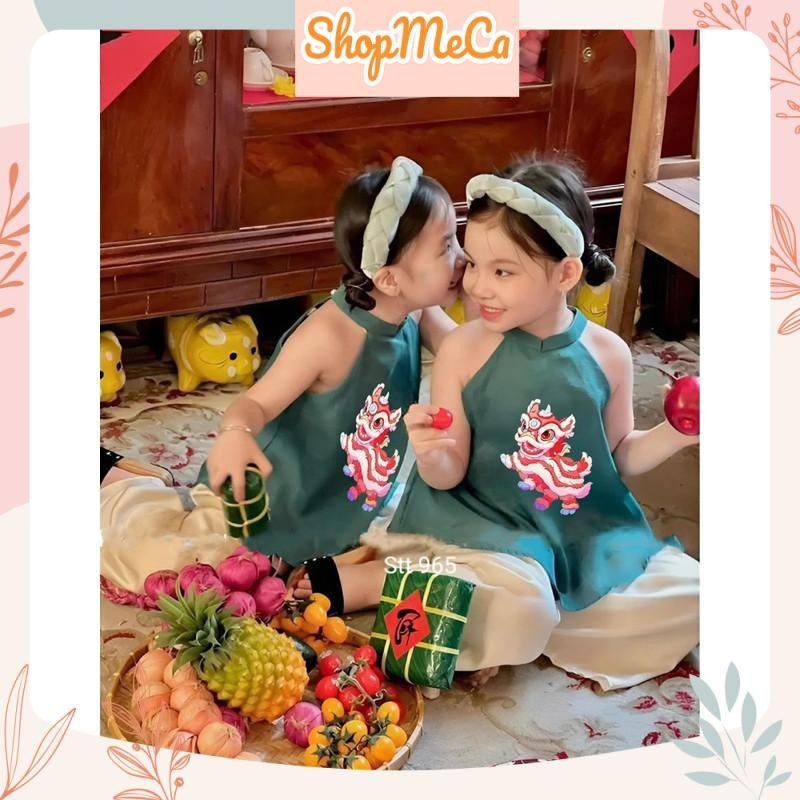 Baby girl Set STT990 เสื้อคอเต่า กางเกงผ้าไหม Lion Dragon พร้อมแผงคอฟรี