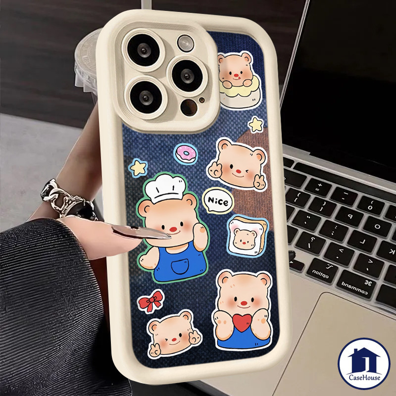 เคสนิ่มลายหมีเนยน่ารัก เข้ากันได้กับ Samsung A05 A05s A15 A54 A14 A32 A23 A24 A12 A03s A25 A13 A50 A30s A04s A03 A02s