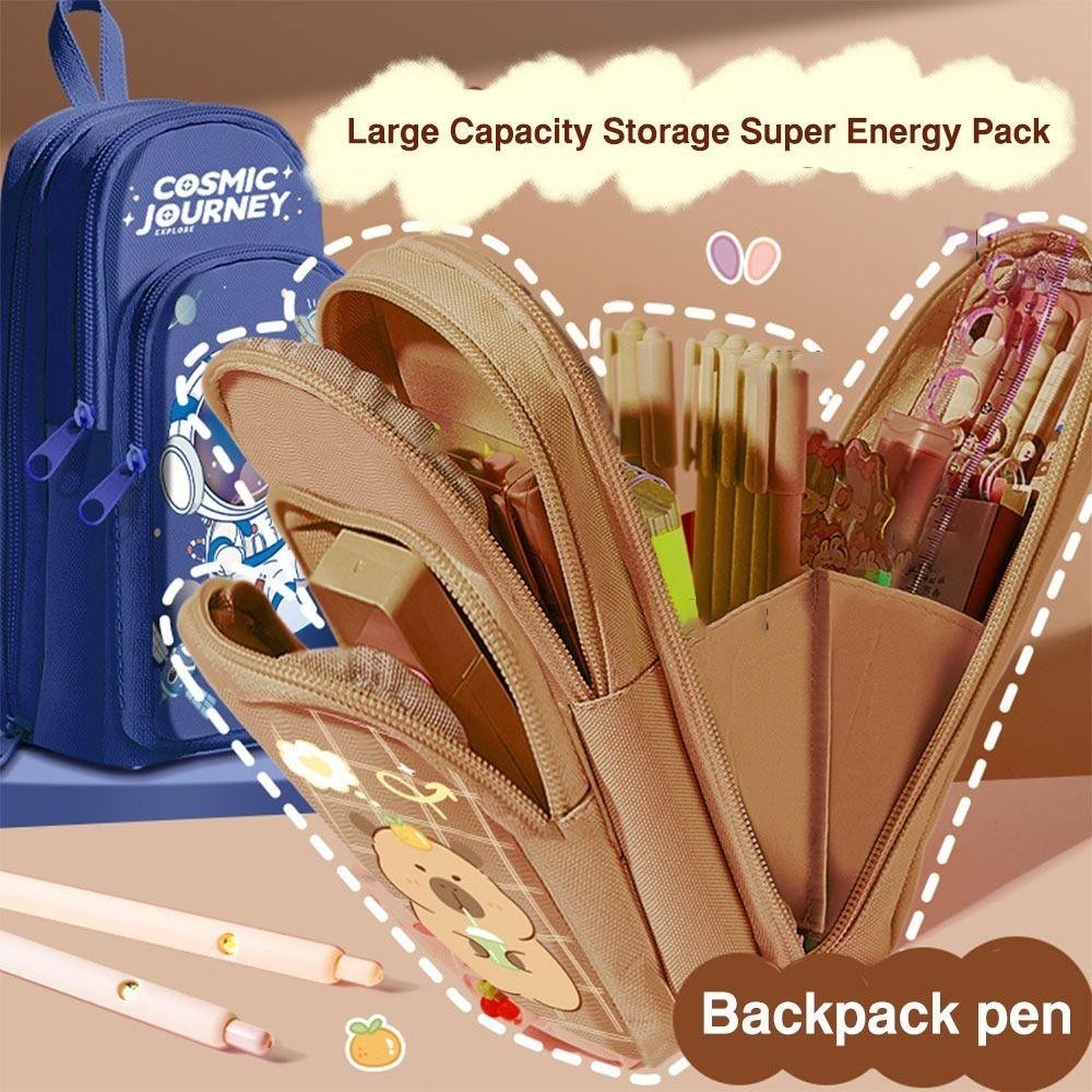 วูชู ดินสอ , คาปิบาระ/แพนด้า/นักบินอวกาศความจุขนาดใหญ่ปากกากระเป๋า,มัลติฟังก์ชั่หลายชั้นกระเป๋านักเรียน-รูปร่างปากกากล่องนักเรียนของขวัญ