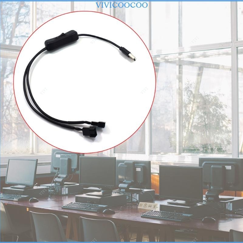 Vivi USB ถึง 3 4-Pin 5V PWM CPU สําหรับพัดลมเชื่อมต่อ USB ถึง 3Pin 4Pin พร้อม ON To