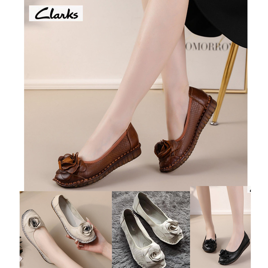 Clarks ใหม่ pita woman/clarks Flats สําหรับผู้หญิงของแท้หนัง/จัสมินรองเท้าผู้หญิง