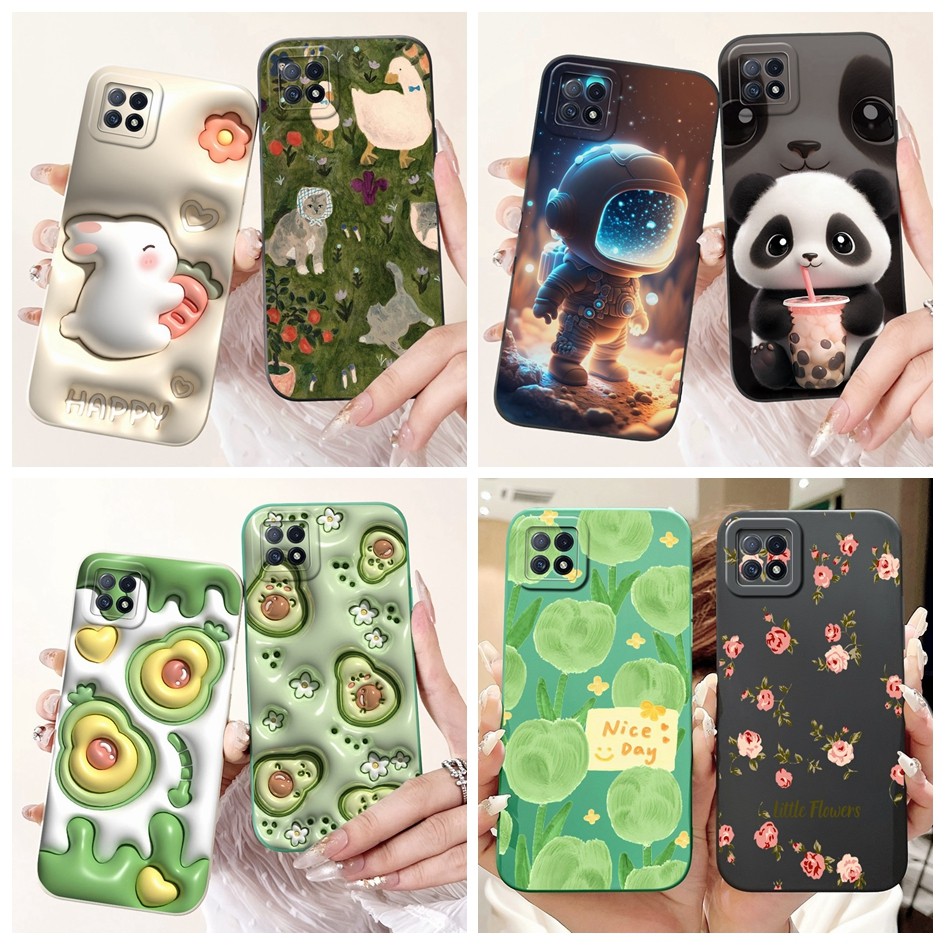 สําหรับ OPPO A73 5G กรณี OPPO A72 5G PDYM20 CPH2161 กันกระแทกกันชนน่ารักการ์ตูนซิลิโคนนุ่มสําหรับ OPPO A53 5G ปลอก