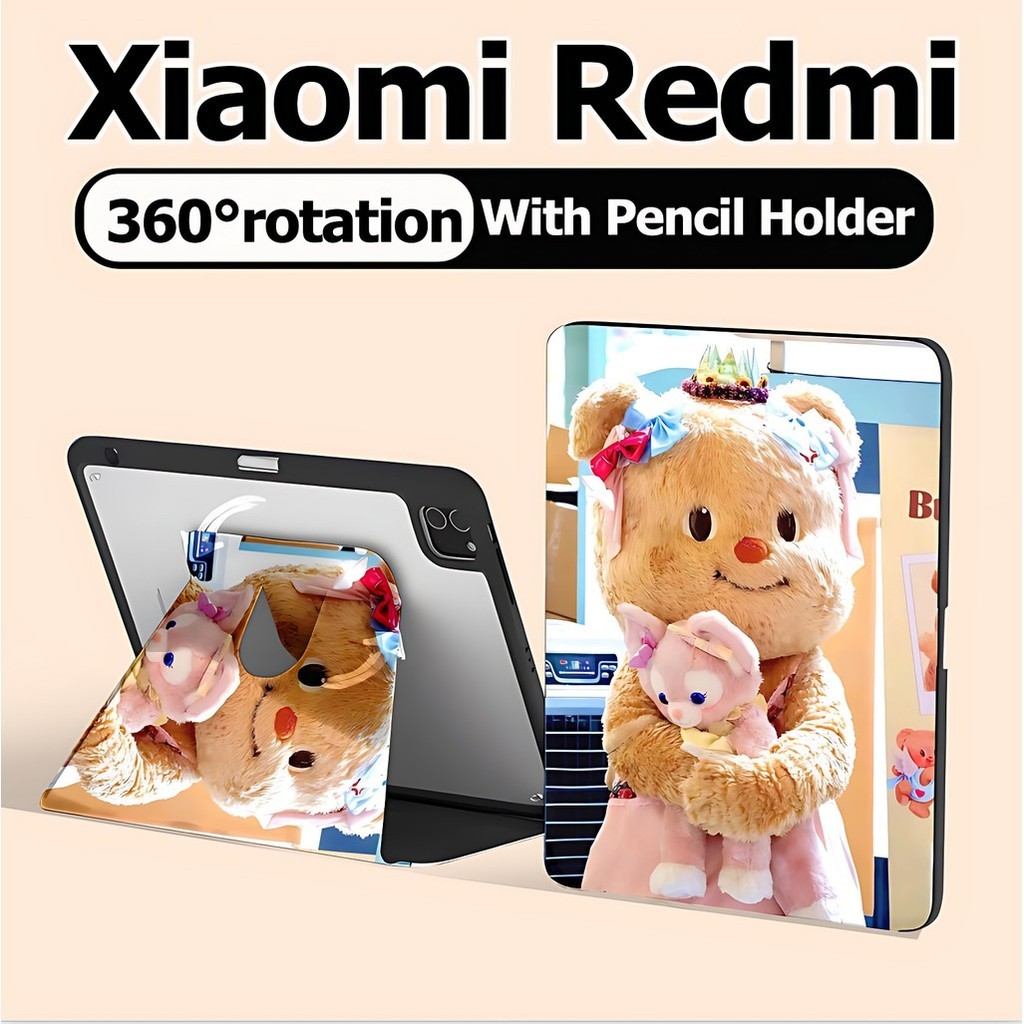 สําหรับ Redmi Pad SE 11 Xiaomi Pad 6/6 Pro Xiaomi Pad 5/5 Pro เคส Redmi Pad 10.61 pad pro12.1 360°หมุนได้สำหรับ Butter Bear เคส Xiaomi ปกแม่เหล็ก