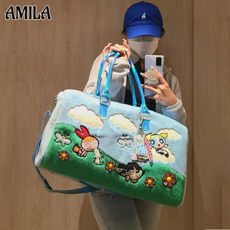 Amila The Powerpuff Girls Large Capacity Hand-Held กระเป๋าเดินทาง