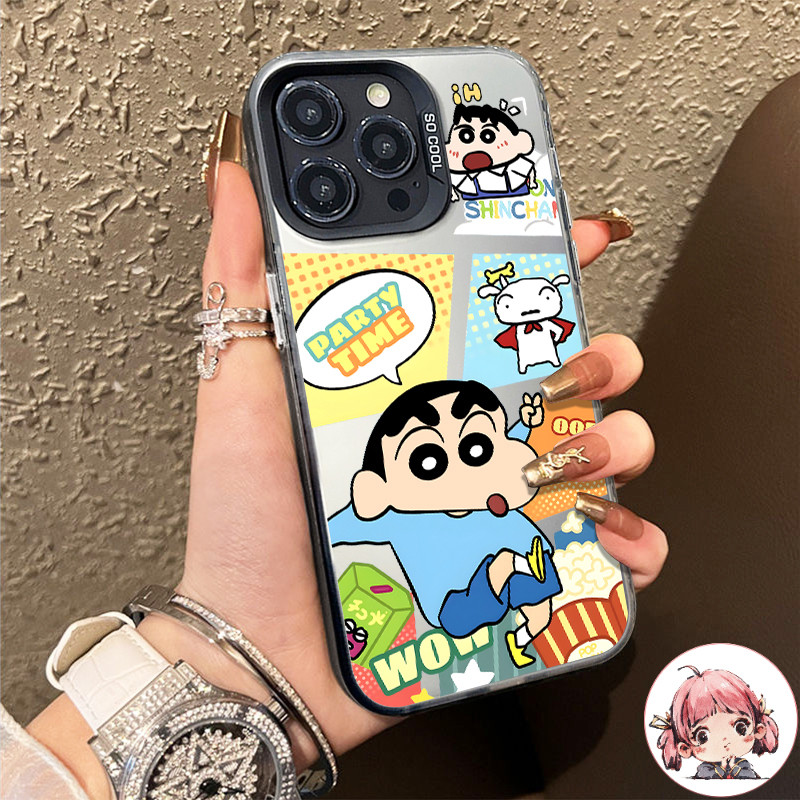 การ์ตูนญี่ปุ่นใหม่เครยอนชินจังช่องการ์ตูน ไอโฟน11 For iPhone12 13 14 15Pro MAX X XS XR XS 6 7 8Plus SE2020เคสโทรศัพท