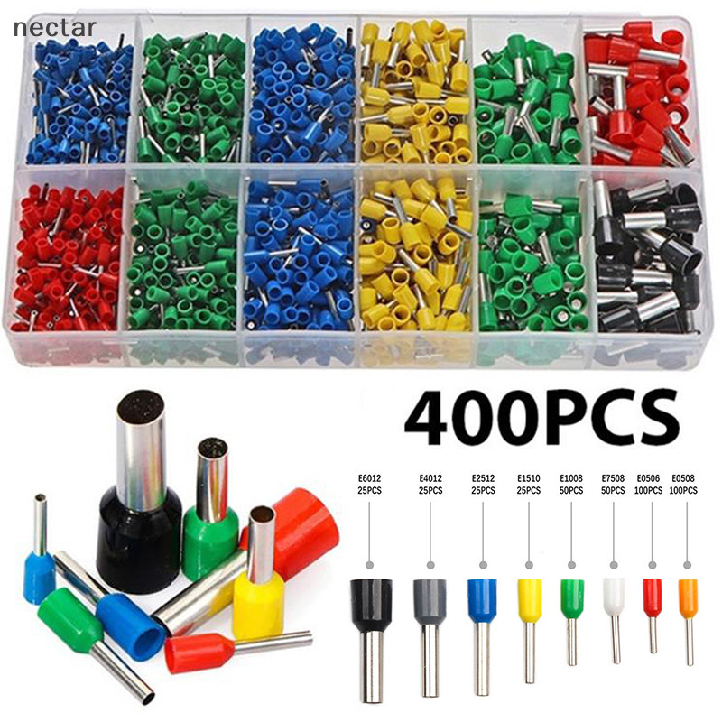 TAR 400pcs Tubular Terminal สายไฟ End สายไฟฉนวนไฟฟ้า N