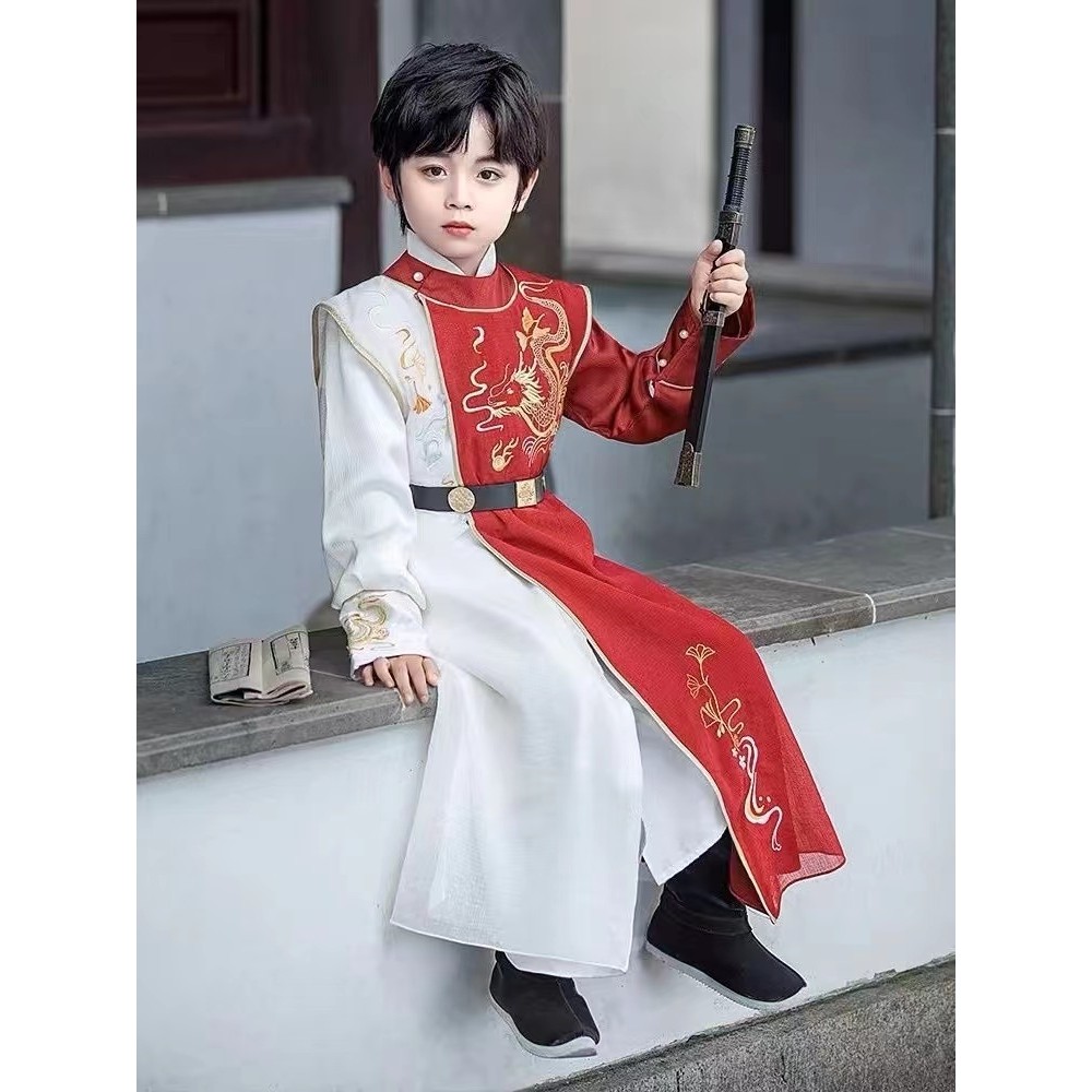เด็กชาย ฮันฟู ปีมังกรสไตล์ใหม่ฤดูใบไม้ผลิสไตล์จีนเด็กทุกวันสไตล์แห่งชาติ เล็กน้อย ผู้เชี่ยวชาญ เด็กผู้ชาย โบราณหล่อ เด็กผู้ชาย