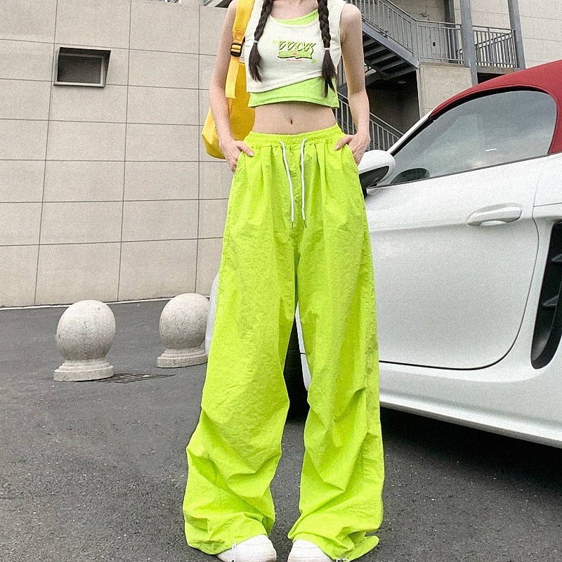 Workwear Lazy Paratrooper Pants Trendy Dopamine Trendy Wear Casual2024Spring and Autumn Colorful Trousers Mechanical Style