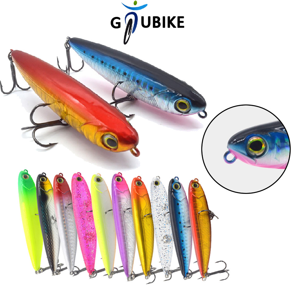Gtubike 1 ชิ้น 6g/12g Hard เหยื่อ 3D Fisheyes ลอย Walk Z-รูปดินสอว่ายน้ํา Sea Bass ปลา
