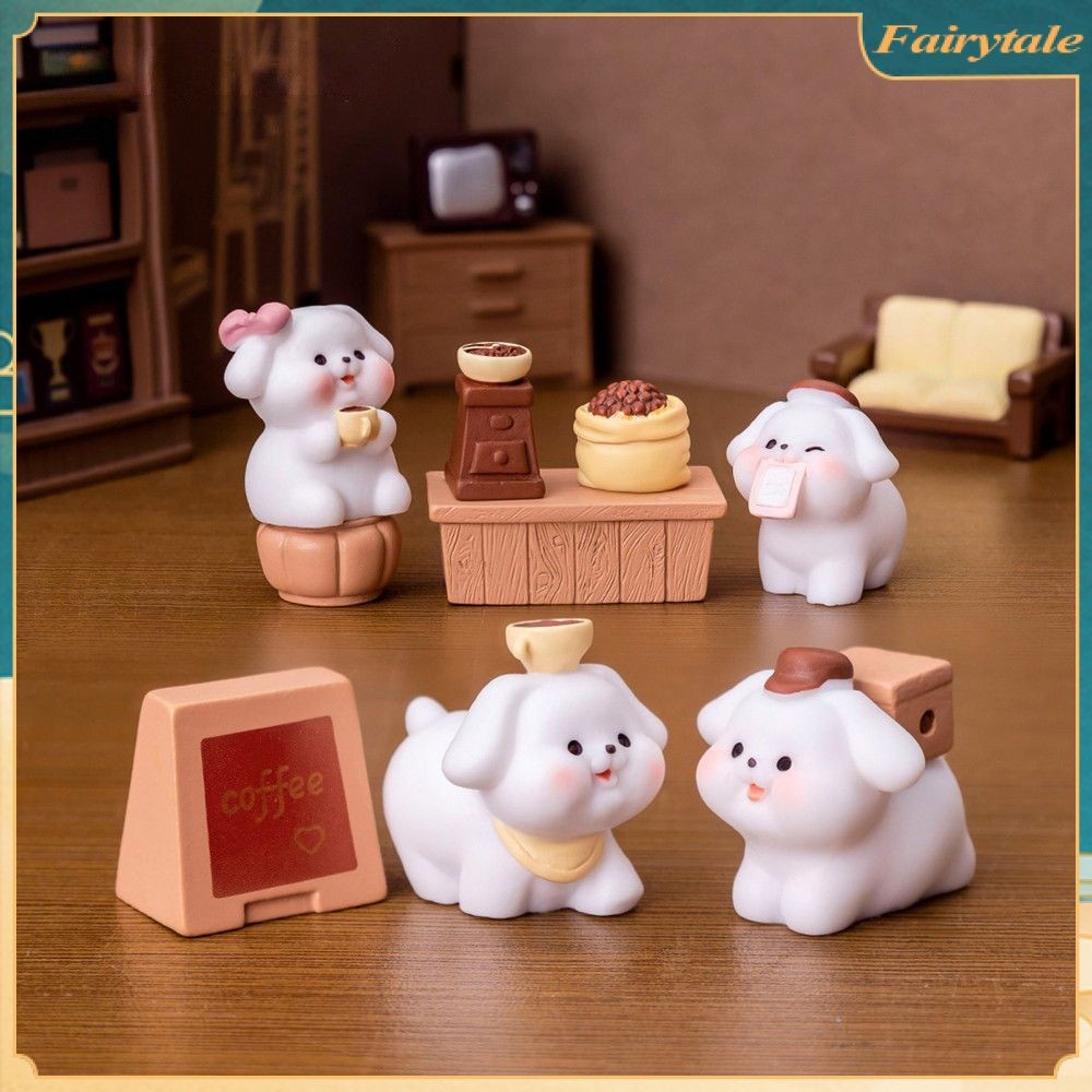 ตุ๊กตาจิ๋ว รูปสุนัขสีขาวน่ารัก ลูกสุนัข ของประดับตกแต่งภูมิทัศน์ขนาดเล็ก สำหรับตกแต่งบ้าน ตกแต่งห้อง อุปกรณ์ตกแต่งบ้านตุ๊กตา DIY