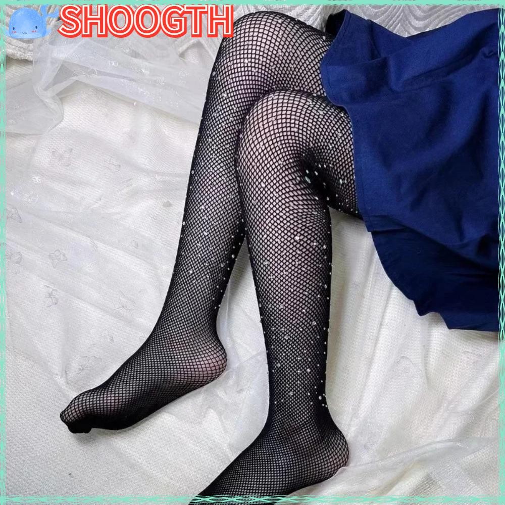 Shogth Fish , Dot Drill Coloured Pantyhose, Fashion Mesh Sequin Tights 1-13 ปี