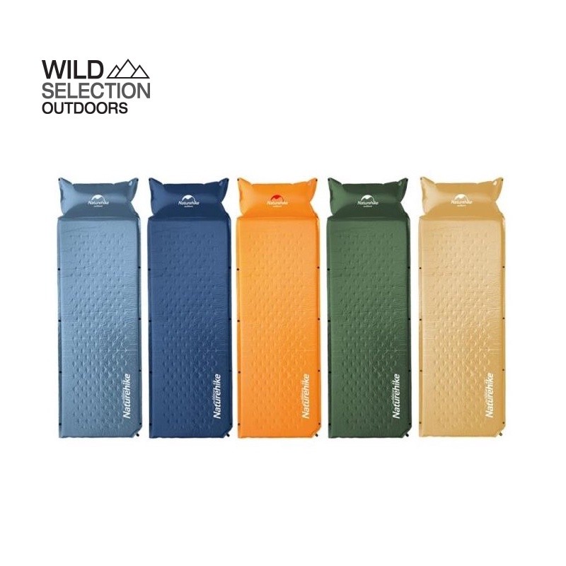 ที่นอนพกพา แผ่นที่รองนอน  Naturehike เป่าลม - พองลม อุปกรณ์แคมป์ปิ้ง One Man Inflatable Pad With Pil