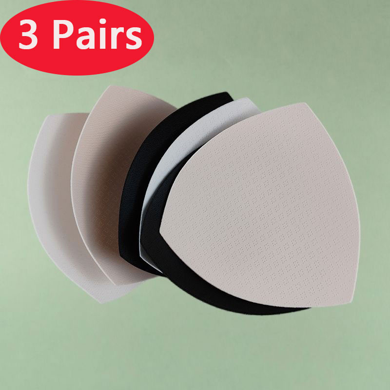 3 คู่ Removeable Breathable สามเหลี่ยมฟองน้ํา Push Up Bra Pads Breast Enhancer Bra Padding ถ้วยสําหรับชุดว่ายน้ําบิกินี่แทรก