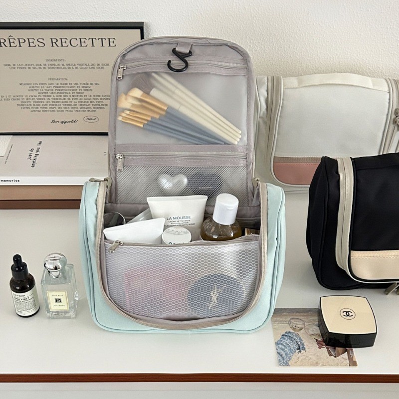 ✈️COD✈️กระเป๋าอาบน้ำ แขวนผนังได้ กระเป๋าเครื่องสําอาง กันน้ํา เดินทาง wash bag