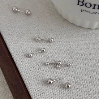 Roselife S925 เงิน Minimalist Cool อเนกประสงค์ Unisex Tiny Ball สกรูต่างหูผู้หญิงผู้ชาย Hypoallergenicity สวมใส่ทุกวันเลือกฟรีหู Studs อุปกรณ์เครื่องประดับ