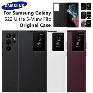 Original Samsung S22 Ultra S-View Flip Case For Galaxy S22Ultra High Quality Leather Cover