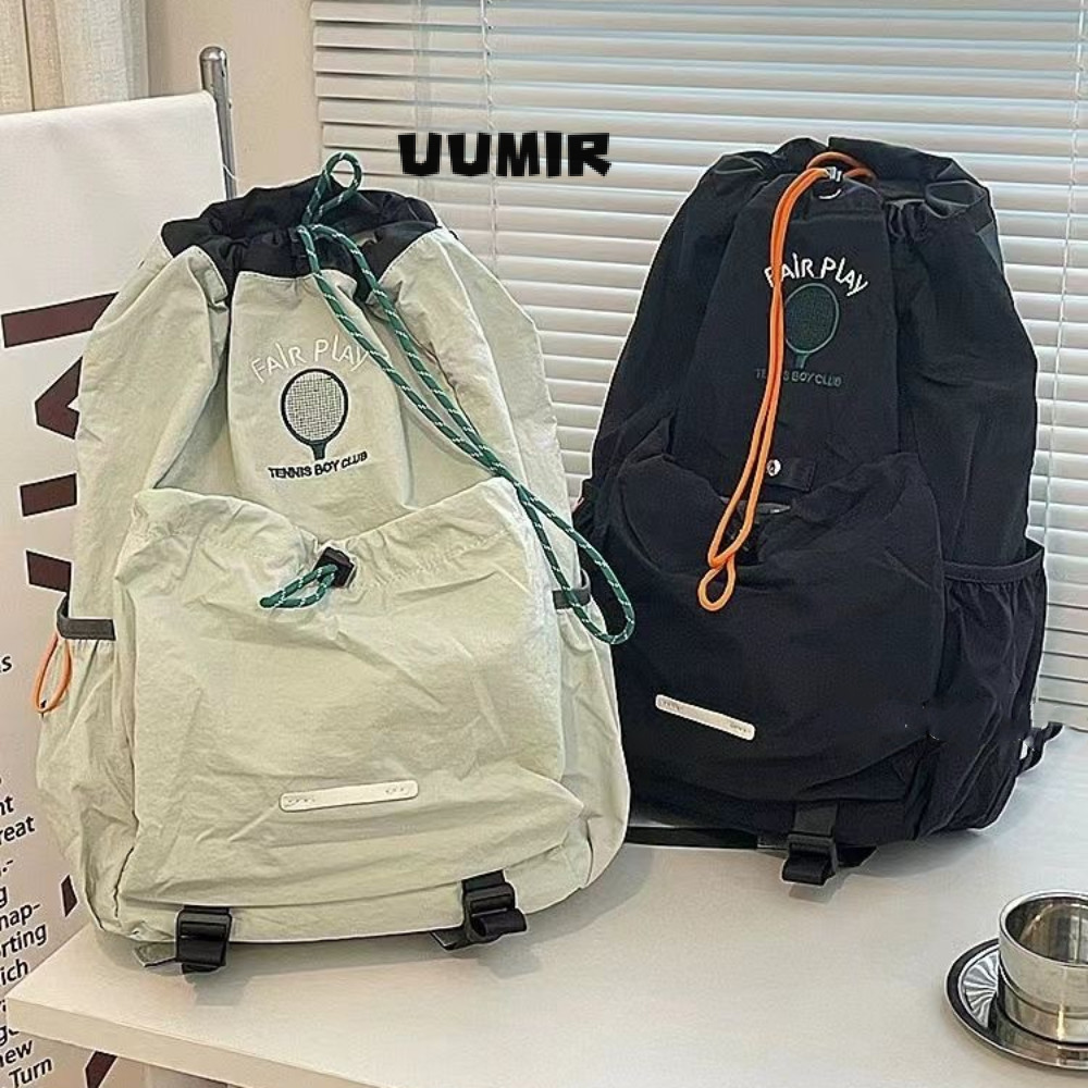 UUMIR กระเป๋าเป้สะพายหลัง, กระเป๋าแบดมินตันเดินทางความจุขนาดใหญ่, กระเป๋านักเรียนน้ําหนักเบาหูรูด นักปีนเขา