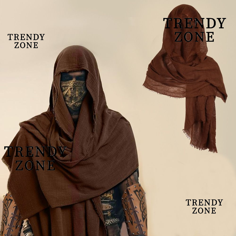 Trendyzone Wrap Cloak, Black/Brown Mens Medieval Pirate Retro Hood, High Quality Lightweight Vintage