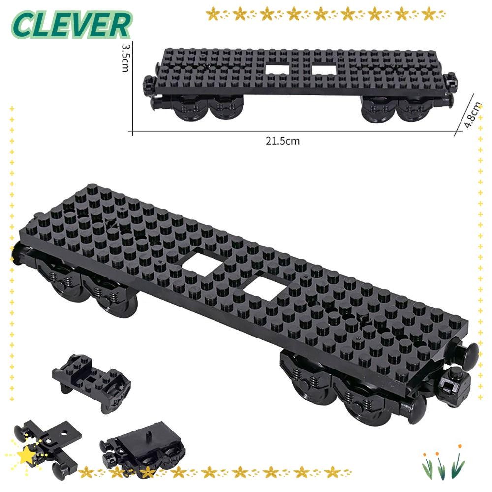 Clever 1 ชิ้นฐานรถไฟ, DIY ของเล่นคริสต์มาสของขวัญ Carriage Building Blocks, ประกอบ Creative MOC City ล้ออิฐสําหรับเด็ก