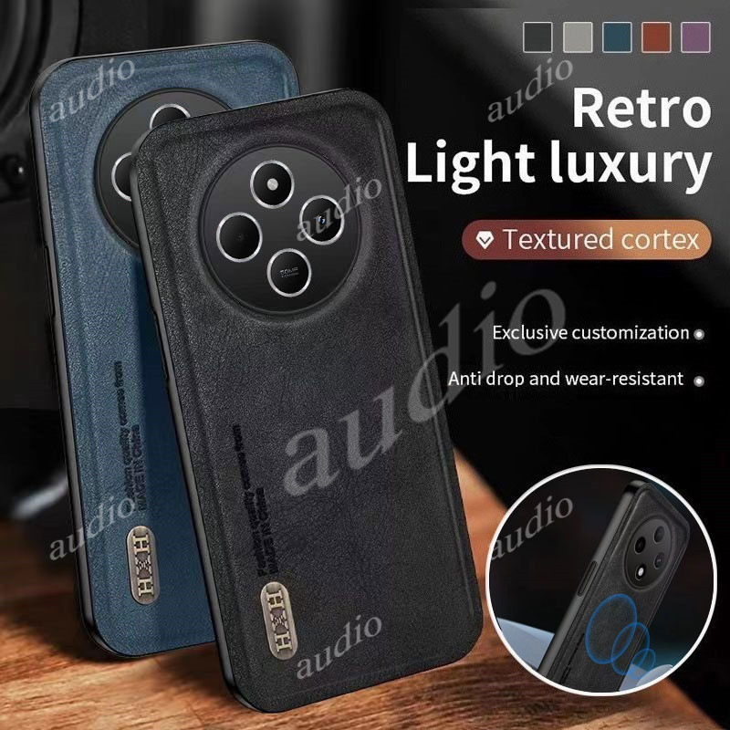 Poco C75 4G 2024 หรูหราปลอกหนังสําหรับ POCO C75 PocoC75 4G 2024 เคสโทรศัพท์ Frosted Anti-fall แม่เหล็กดูดกันกระแทกนุ่มปกหลังสําหรับ POCO C75 C 75 C PocoC75 4G