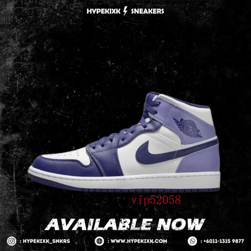 A/J 1 Mid Blue berry DQ8426-515 รองเท้ากีฬา