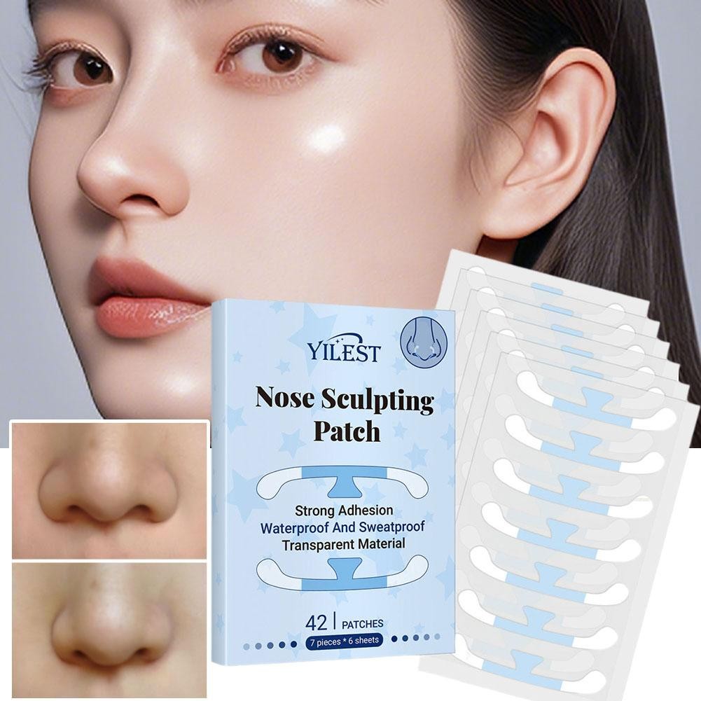 สติกเกอร์ปีกจมูกหดตัวคอสเพลย์แพทช์หดตัวจมูกเฉพาะที่มีปีกจมูกแคบจมูกแคบและบางที่มองไม่เห็น