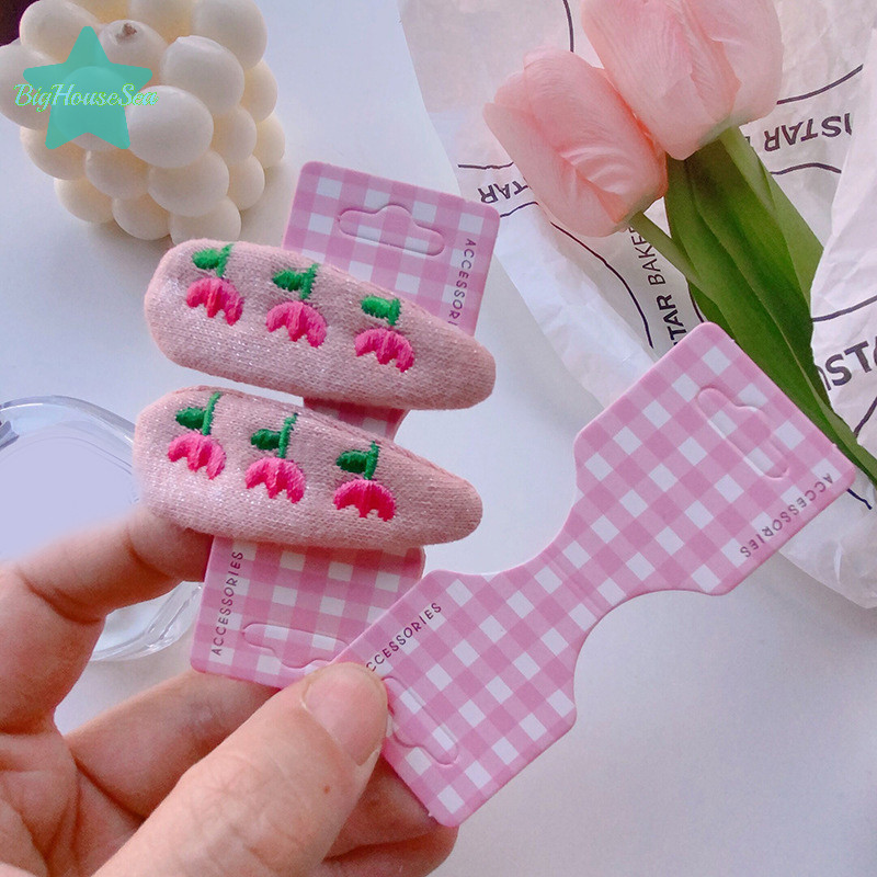 [BigHouseSea] 50 ชิ้น Colorfu Lattice ครึ่งพับการ์ดอุปกรณ์เสริมผมกระดาษแข็งแสดงป้ายการ์ดเชือกผมบรรจุภัณฑ์การ์ดแขวนป้ายใหม่