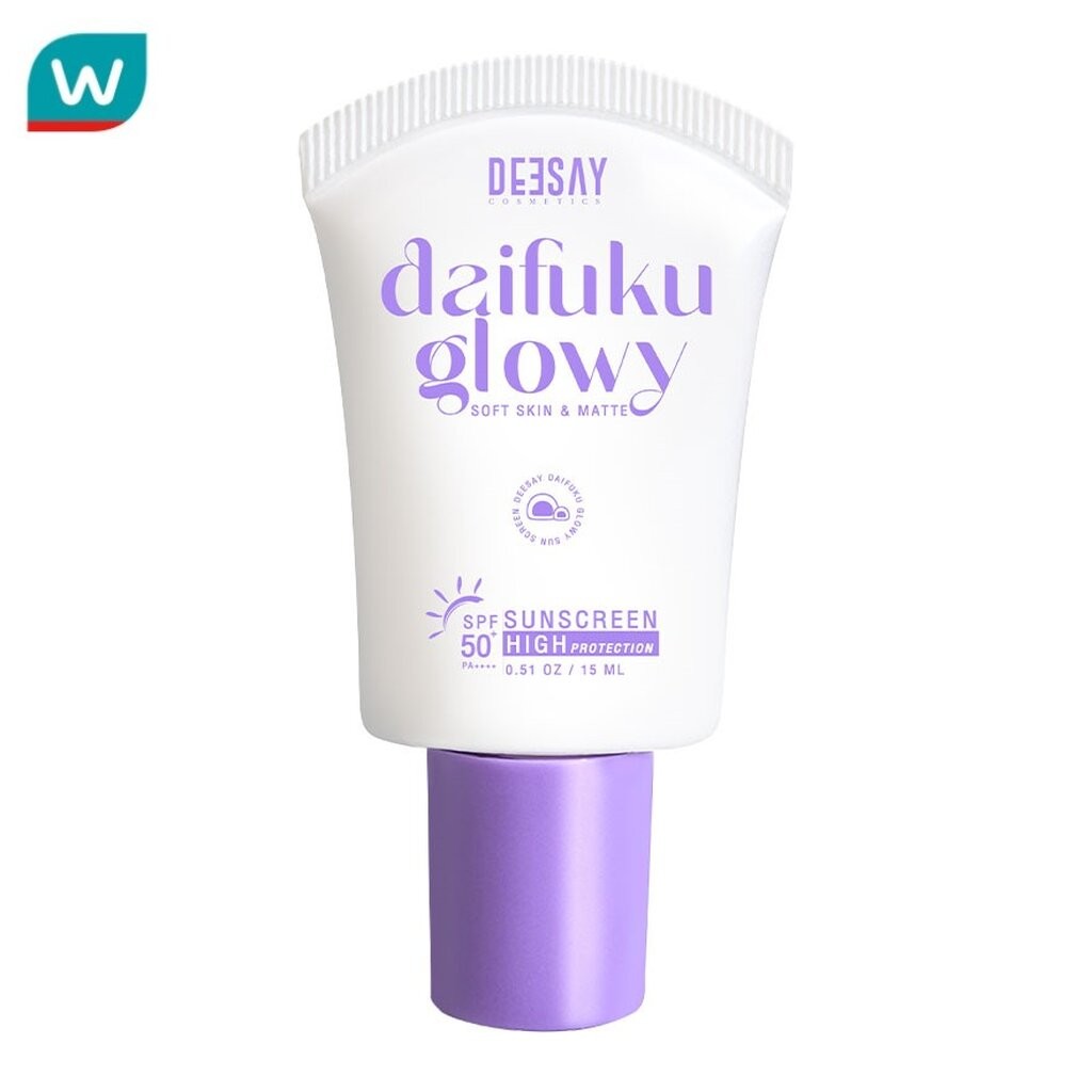 Deesay ดีเซ้ย์ ไดฟูกุ โกลว์วี่ซอฟต์สกินแอนด์แมท ซันสกรีน ไฮ ไพรเท็กชั่น SPF 50+ PA++++ 15มล.
