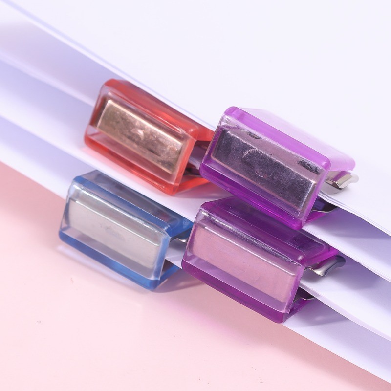 คลิปดัชนีแฟ้มพลาสติกสีสันสดใส 10 ชิ้น - คลิป Pusher Binder ที่เรียบโปร่งใส - โฟลเดอร์คัดแยกเอกสารโรงเรียนสํานักงาน