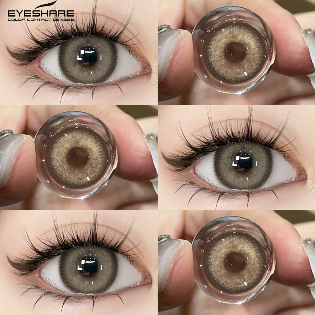 Eyeshare คอนแทคเลนส์สี Zurich Series  เลนส์สีน้ําตาลธรรมชาติสําหรับตาโต 2 ชิ้นเครื่องสําอางรายปี