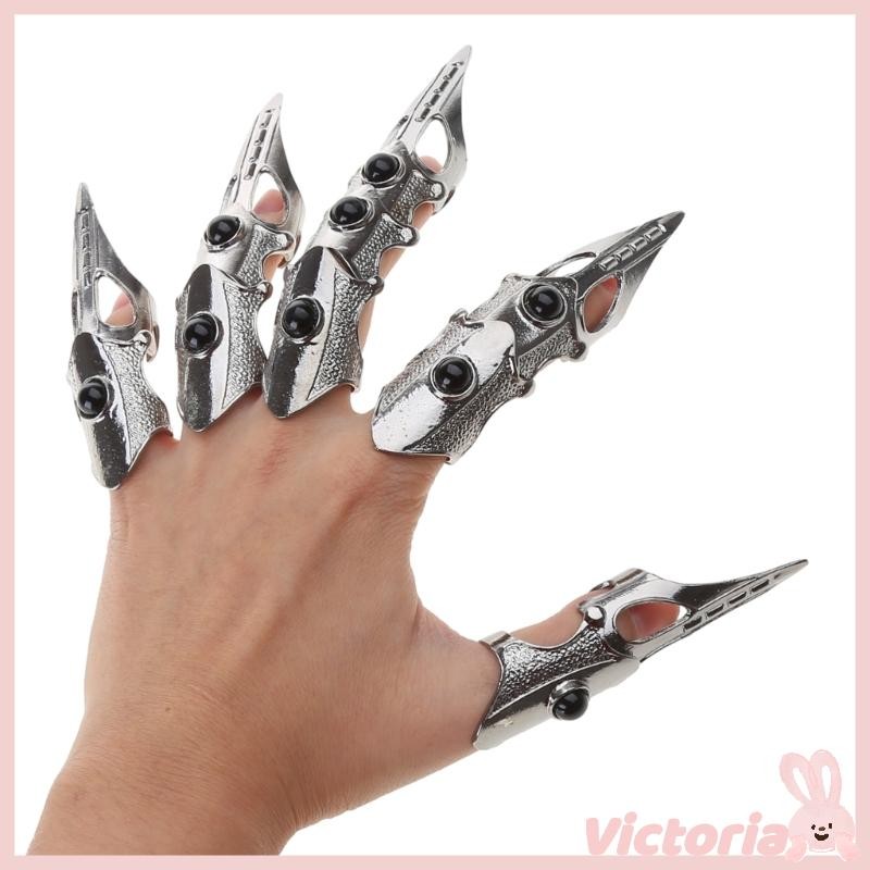 วิก ถุงมือมือหุ่นยนต์แห่งอนาคตกรงเล็บนิ้วโครงกระดูกวัสดุโลหะผสมเต็มรูปแบบเหมาะสําหรับคอสเพลย์และการถ่ายภาพ