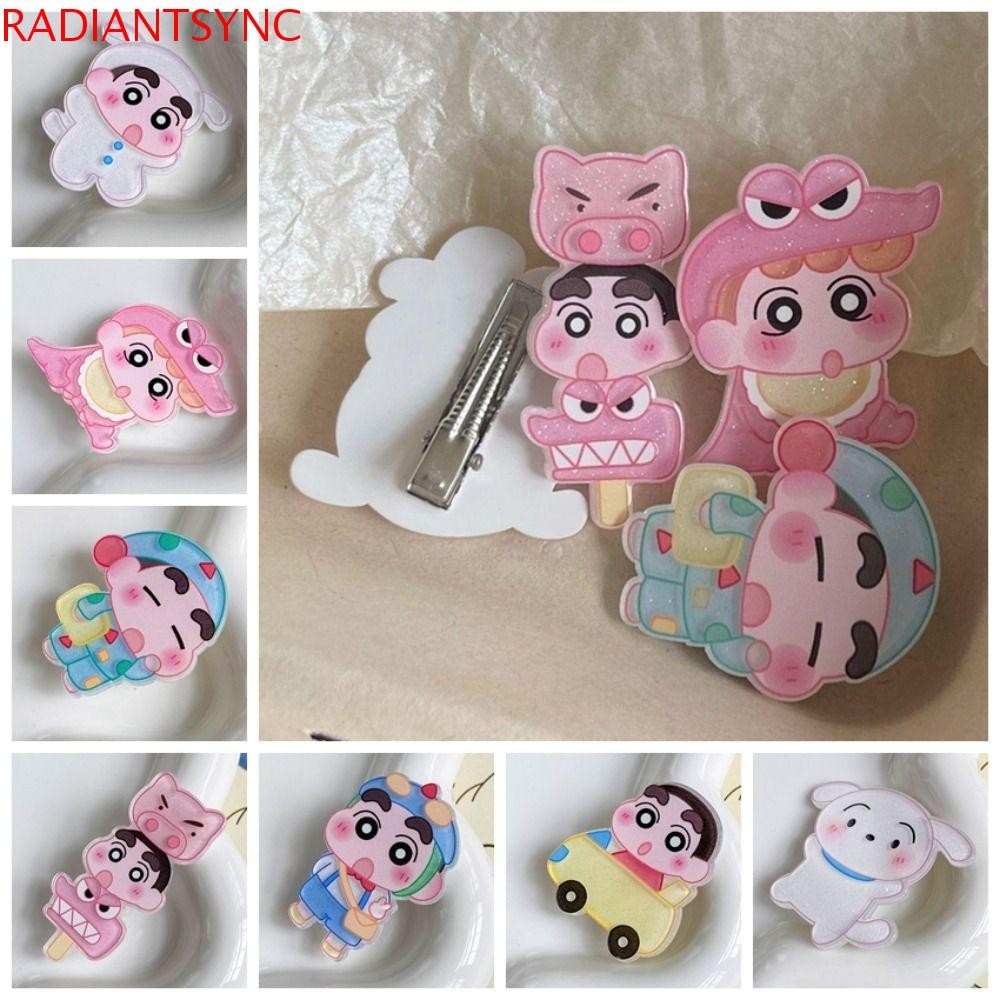 Radiantsync Crayon Shin-Chan Hairpin, อะนิเมะคลิปด้านข้างการ์ตูน Bangs คลิป, น่ารักอุปกรณ์เสริมผม Barrettes Headwear อะคริลิคคลิปผม Photograph