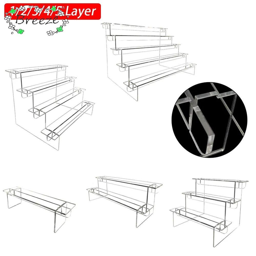 Breeze ขาตั้งโชว์ 1 ชุด จอคอมพิวเตอร์ Home Organizer Storage Rack, ที่วางโมเดลบันไดอะคริลิคใสแบบปรับได้