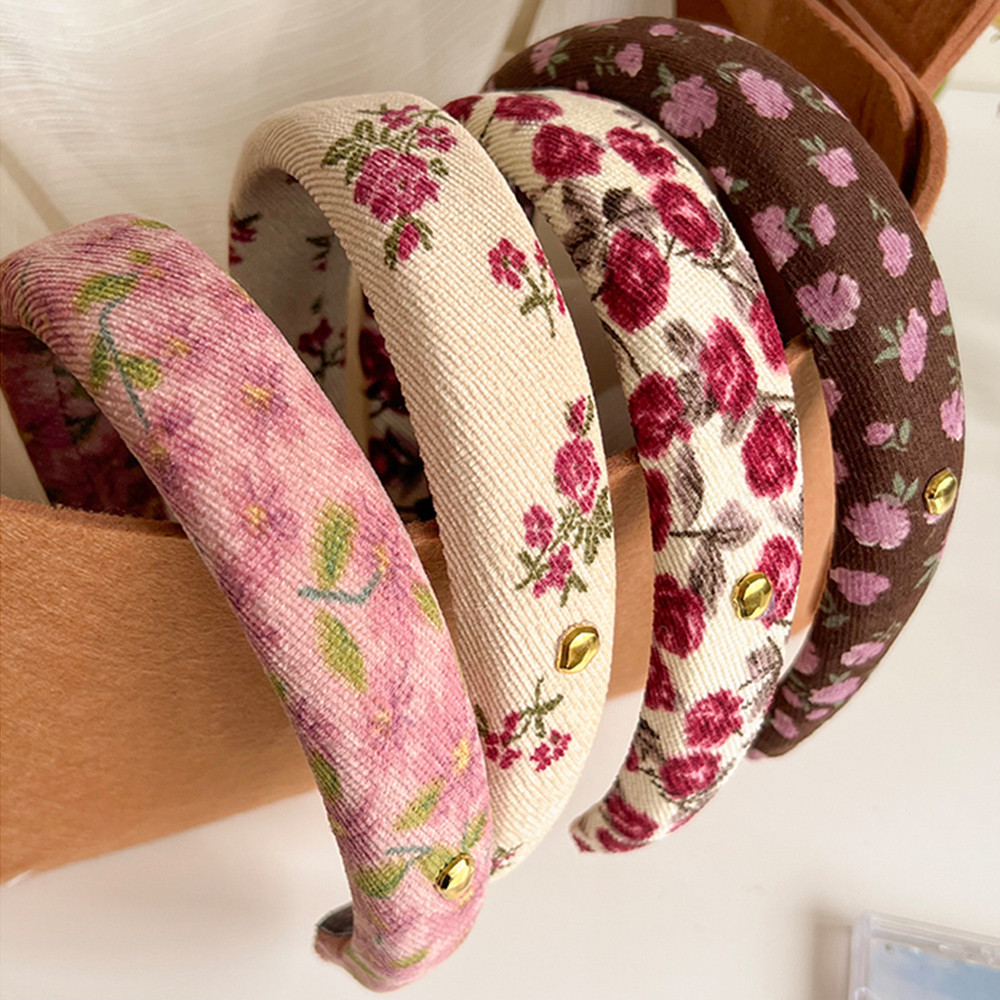 ที่คาดผมลายดอกไม้ย้อนยุคฝรั่งเศสแฟชั่นอเนกประสงค์ที่คาดผมหวานอารมณ์ที่คาดผมอ่อนโยนเครื่องประดับผม - รูปที่ 6