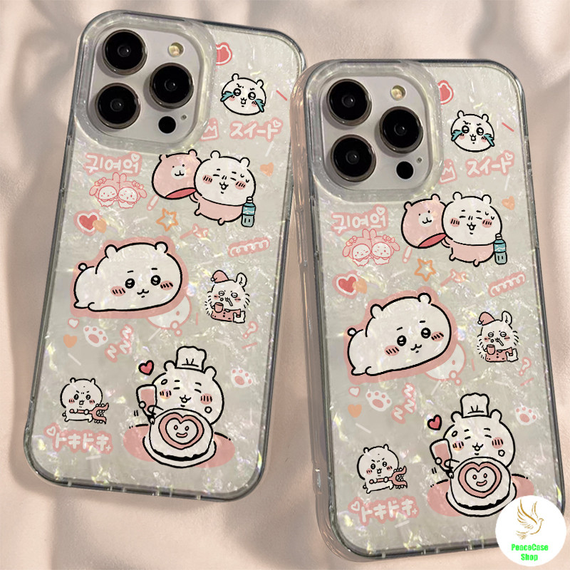 COD-ในไทย เคสแฟชั่น CHIKAWAน่ารัก ทำเค้ก สําหรับ iPhone 7 8 X 11 12 13 14 15 IMD เคสโทรศัพท์ลายเปลือกหอย Unisex