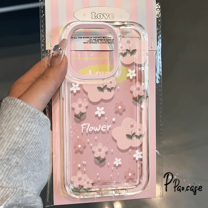 หวานสดดอกไม้ขนาดเล็กเปลือกใสเข้ากันได้ เคสไอโฟน 15 13 11 Pro Max 12 14 Pro Max XR XS X Max 7 15 14 8 Plus SE 2020