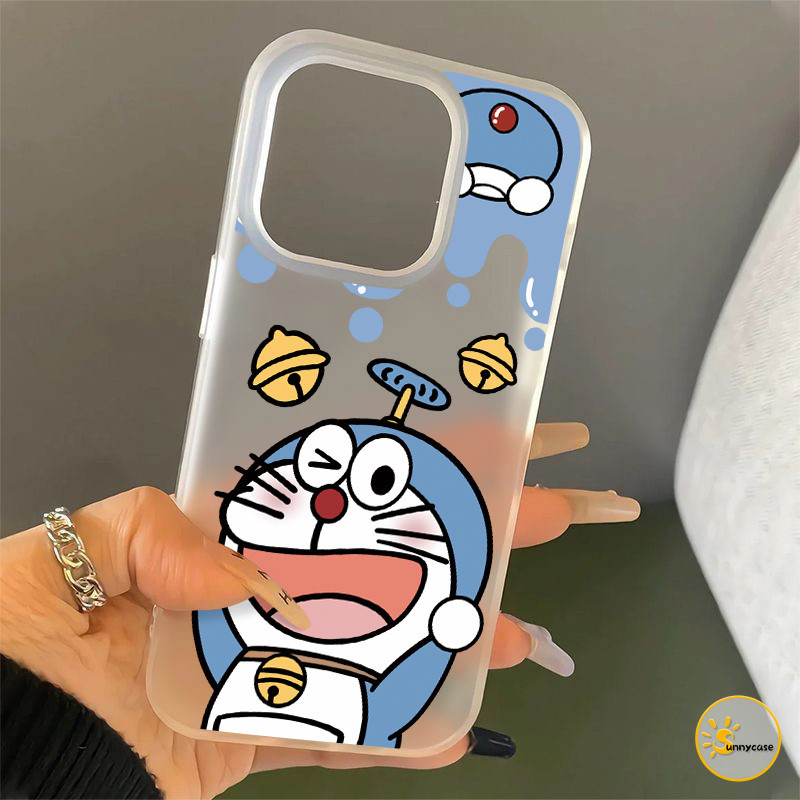 เคสนิ่มขาโลหะลายโดราเอมอนสุดน่ารัก เข้ากันได้กับ iPhone XR 13 15 11 14 12 Pro Max 7 8 Plus X 15 14 11 12 Pro XS Max SE